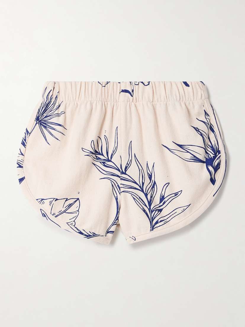 The Elder Statesman Printed Cotton And Silk-blend Shorts