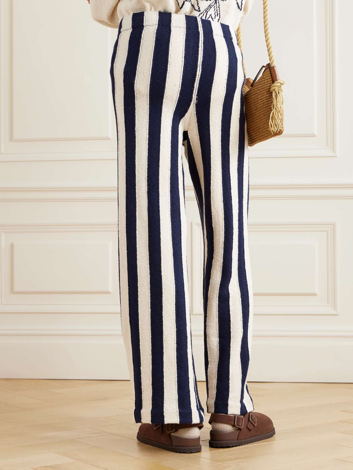 Celia - Elegant Classic Striped Cotton Pants