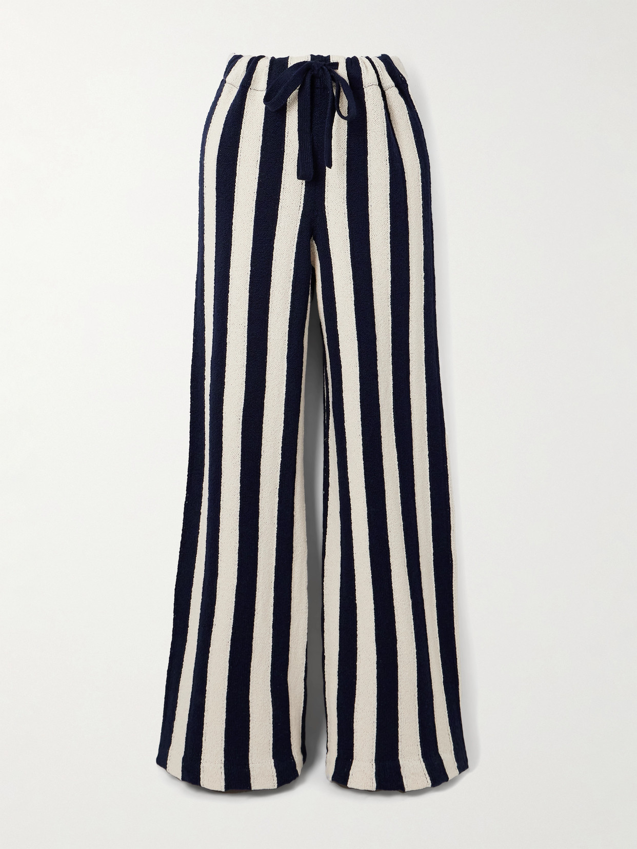 The Elder Statesman Striped Cotton Straight-leg Trousers In Multi