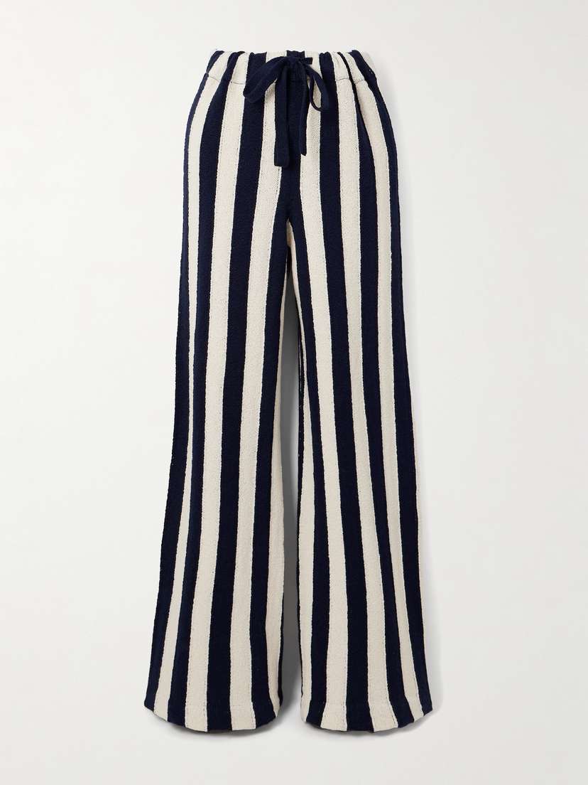 The Elder Statesman Striped Cotton Straight-leg Pants