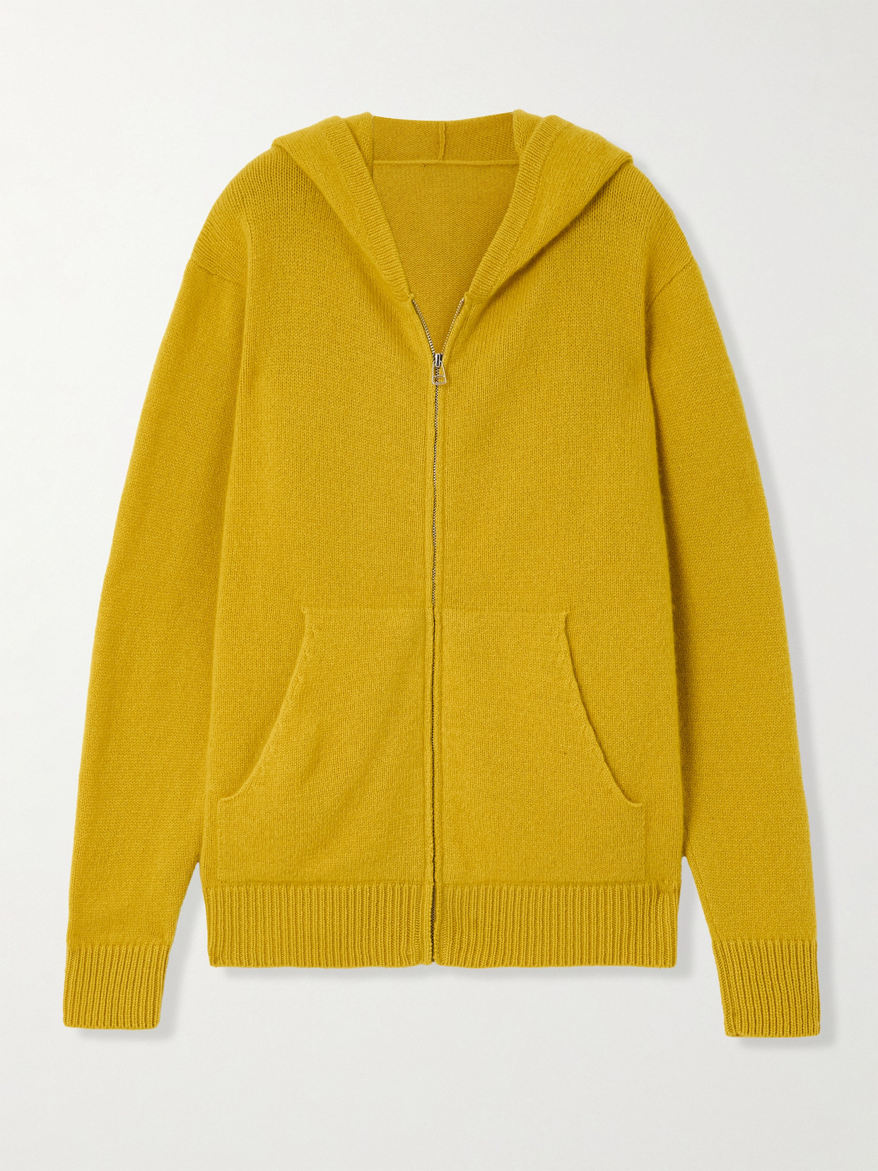 The Elder Statesman Hooded Cashmere Jumper In Yellow