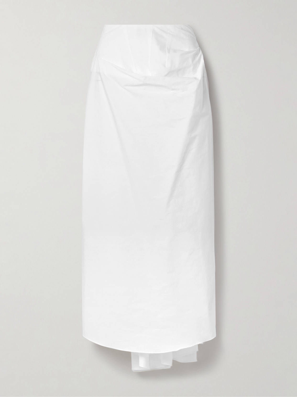 A.w.a.k.e. Draped Cotton-blend Poplin Midi Skirt In White