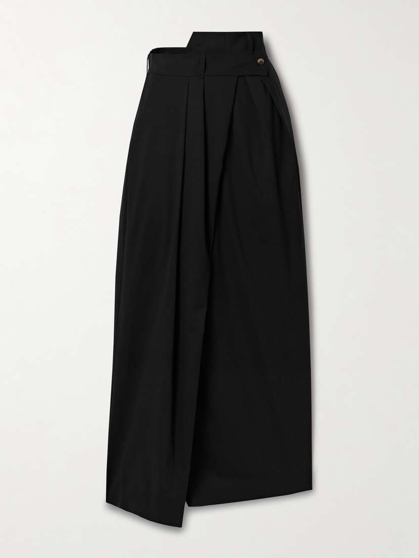 A.W.A.K.E. MODE Pleated Draped Wool-blend Wide-leg Pants