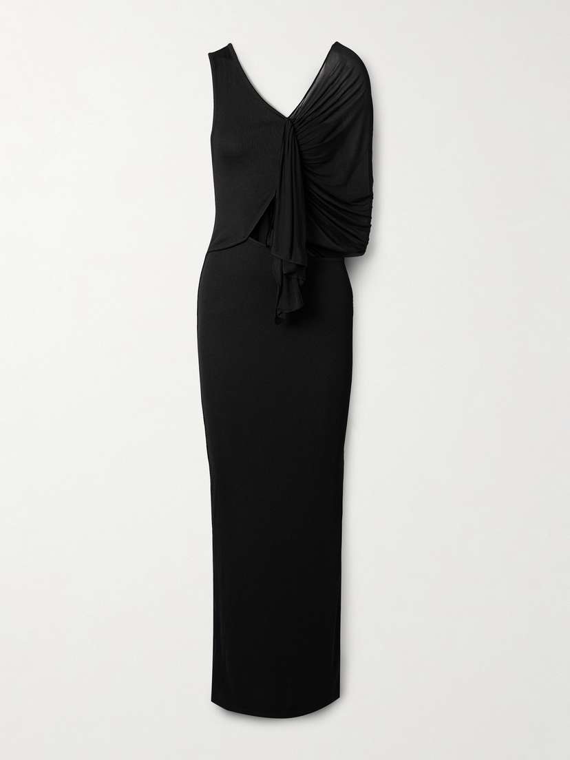 Christopher Esber Seneca Swirl Convertible Draped Ribbed-knit And Jersey Gown