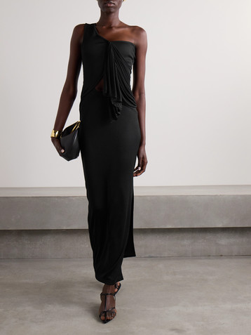 Christopher Esber Seneca Swirl convertible draped ribbed-knit and jersey gown