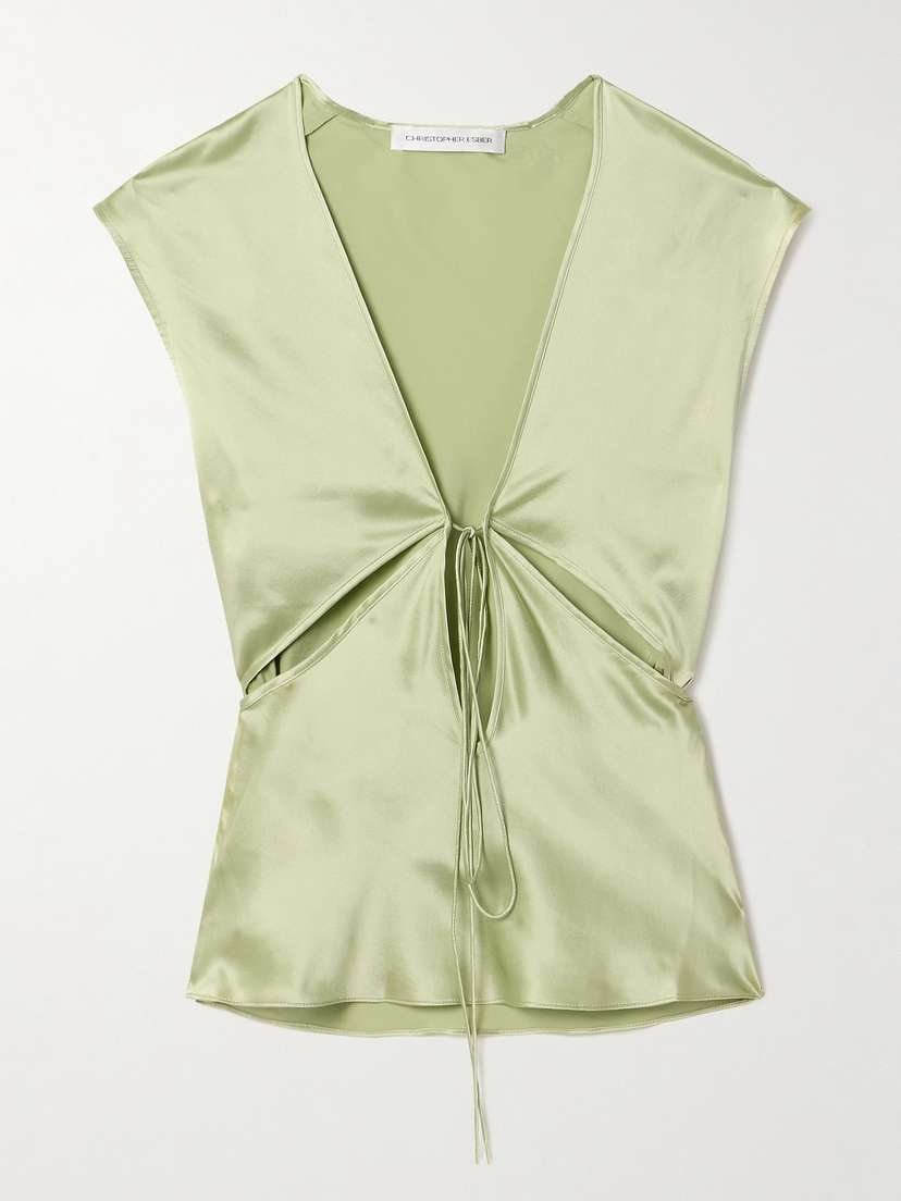 Christopher Esber Triquetra Cutout Silk-satin Tank