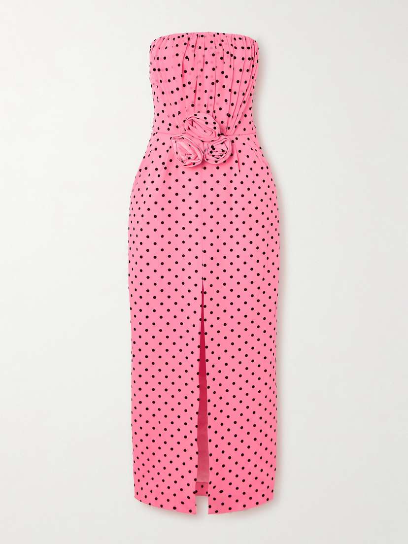 Alessandra Rich Embellished Polka-dot Silk-georgette Midi Dress
