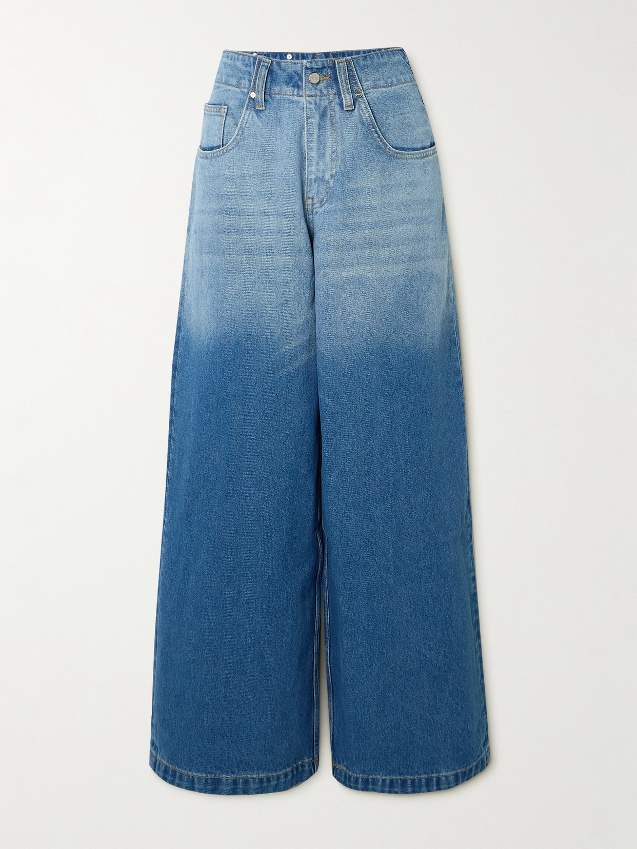 Shop Dion Lee Low-rise Wide-leg Jeans In Blue