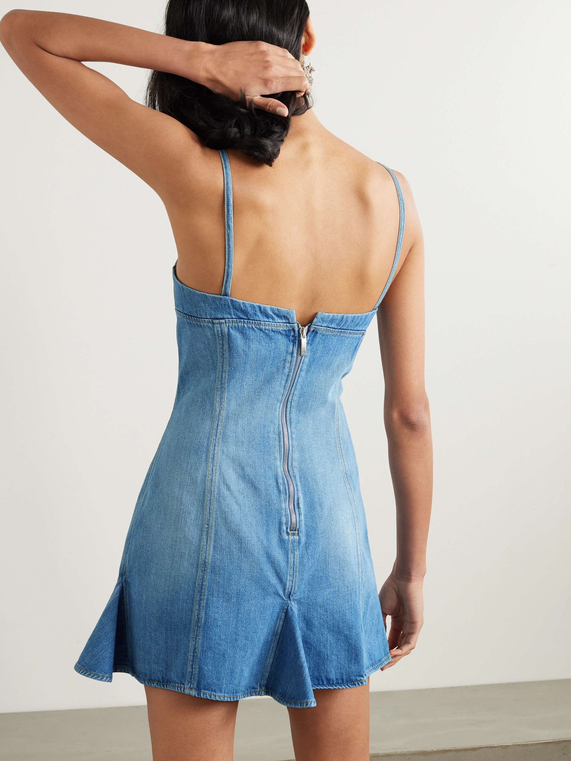 Nensi Dojaka Cutout paneled denim mini dress