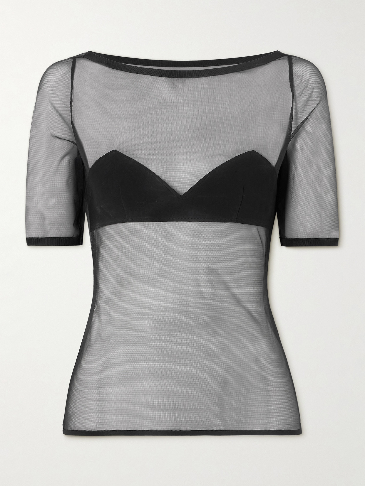 Nensi Dojaka - Tulle And Crepe Top - Black