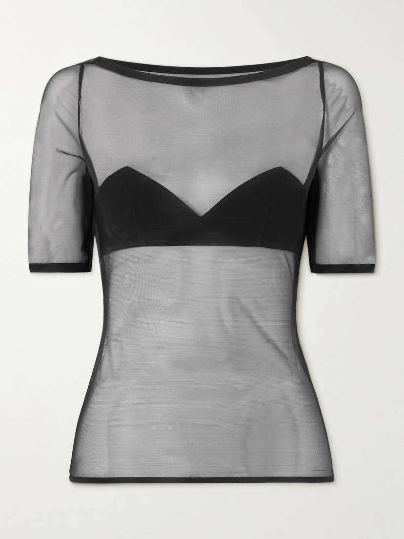 Nensi Dojaka Tulle And Crepe Top