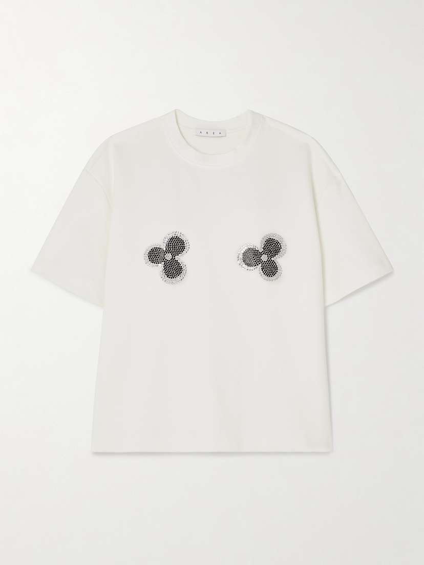 AREA Crystal-embellished Jersey T-shirt