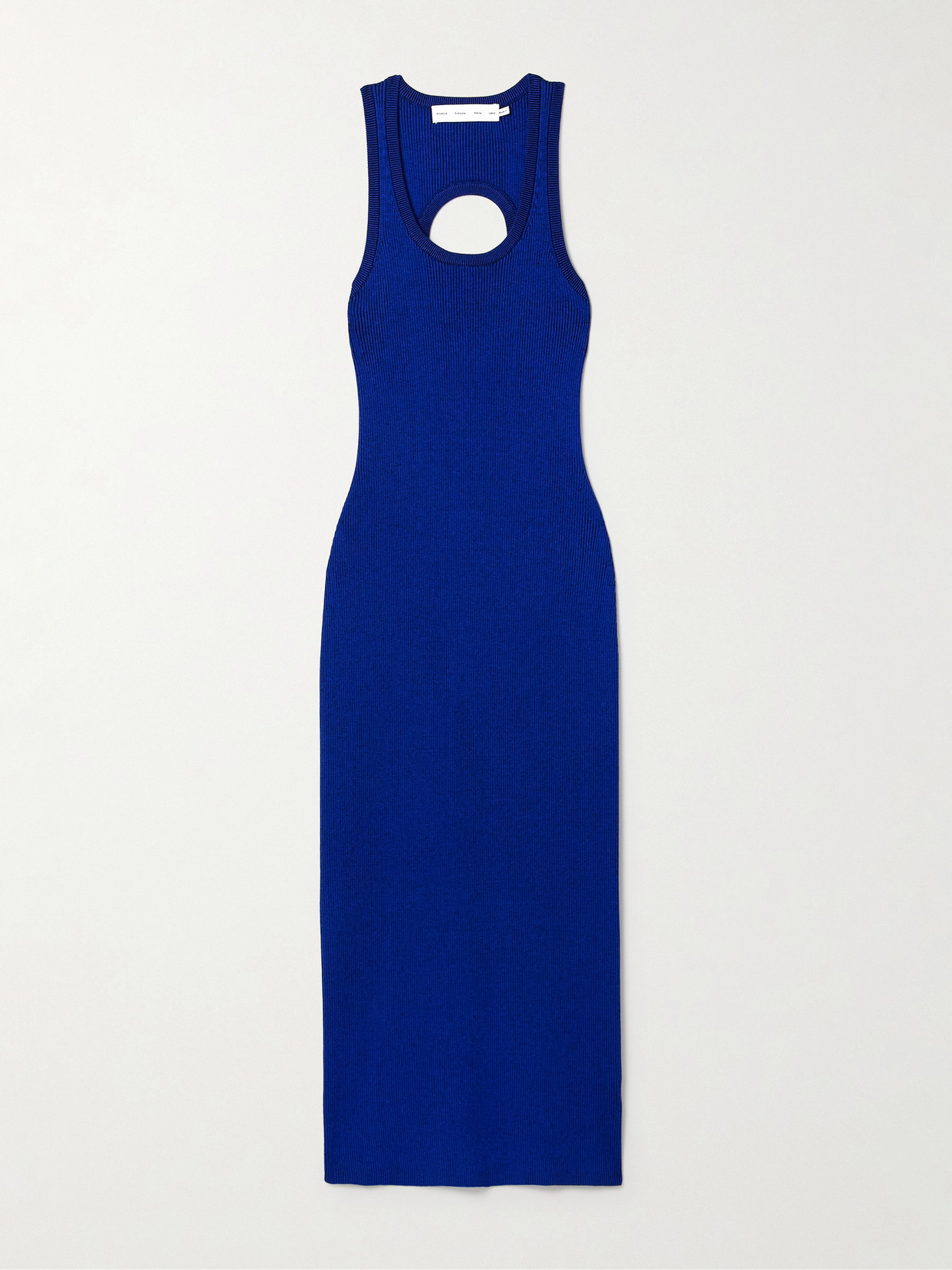 Proenza Schouler White Label Reese Ribbed Silk And Cotton-blend Midi Dress In Blue