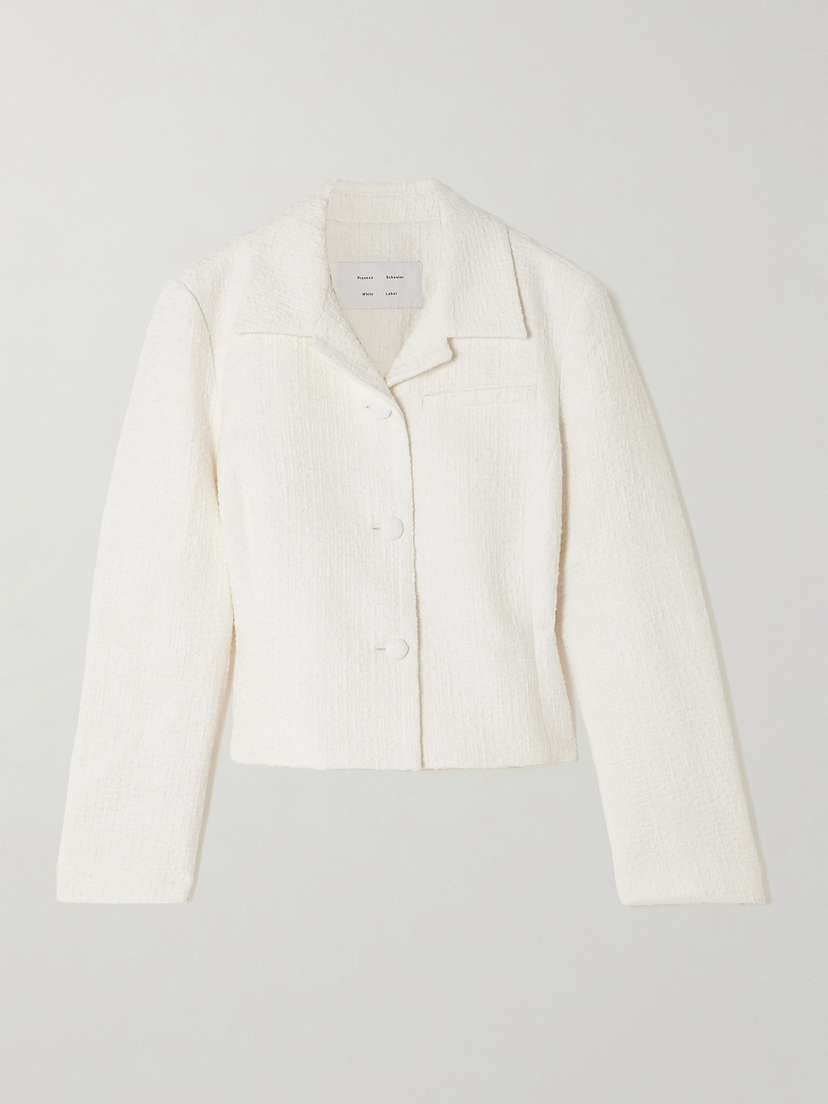 Proenza Schouler White Label Quinn Cropped Cotton-tweed Jacket
