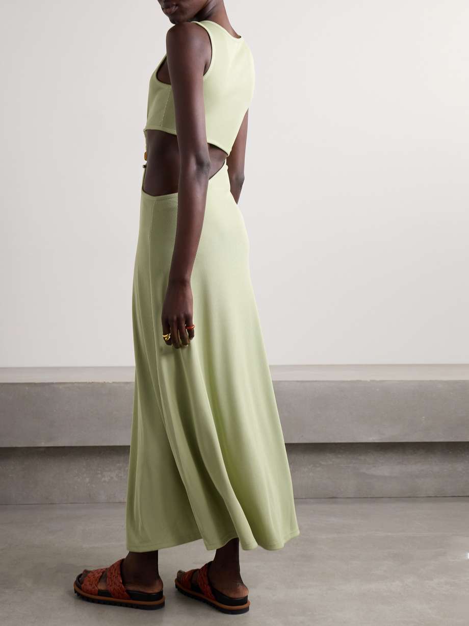 CHRISTOPHER ESBER Stone Cavern embellished cutout ribbed-knit maxi ...