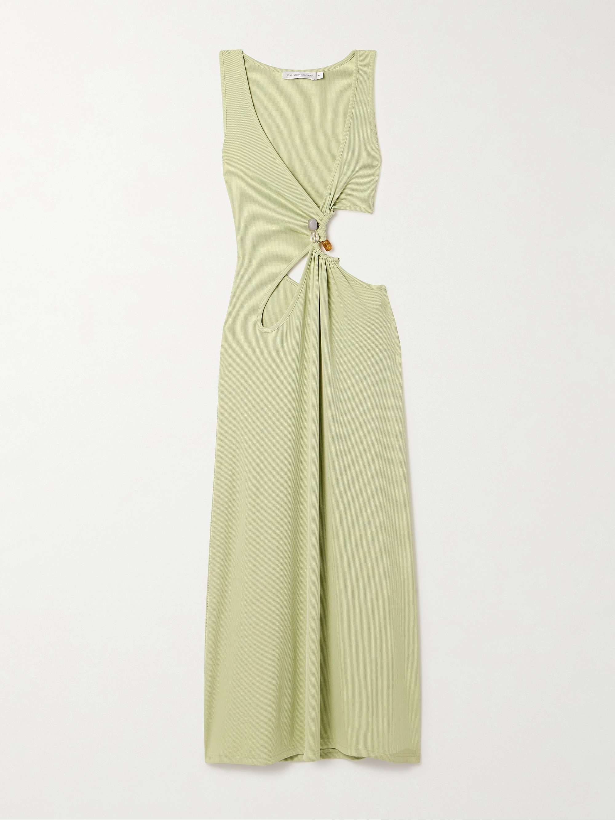 CHRISTOPHER ESBER Stone Cavern embellished cutout ribbed-knit maxi ...