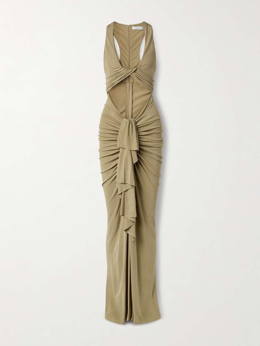 Christopher Esber Vivenda Cutout Draped Jersey Maxi Dress