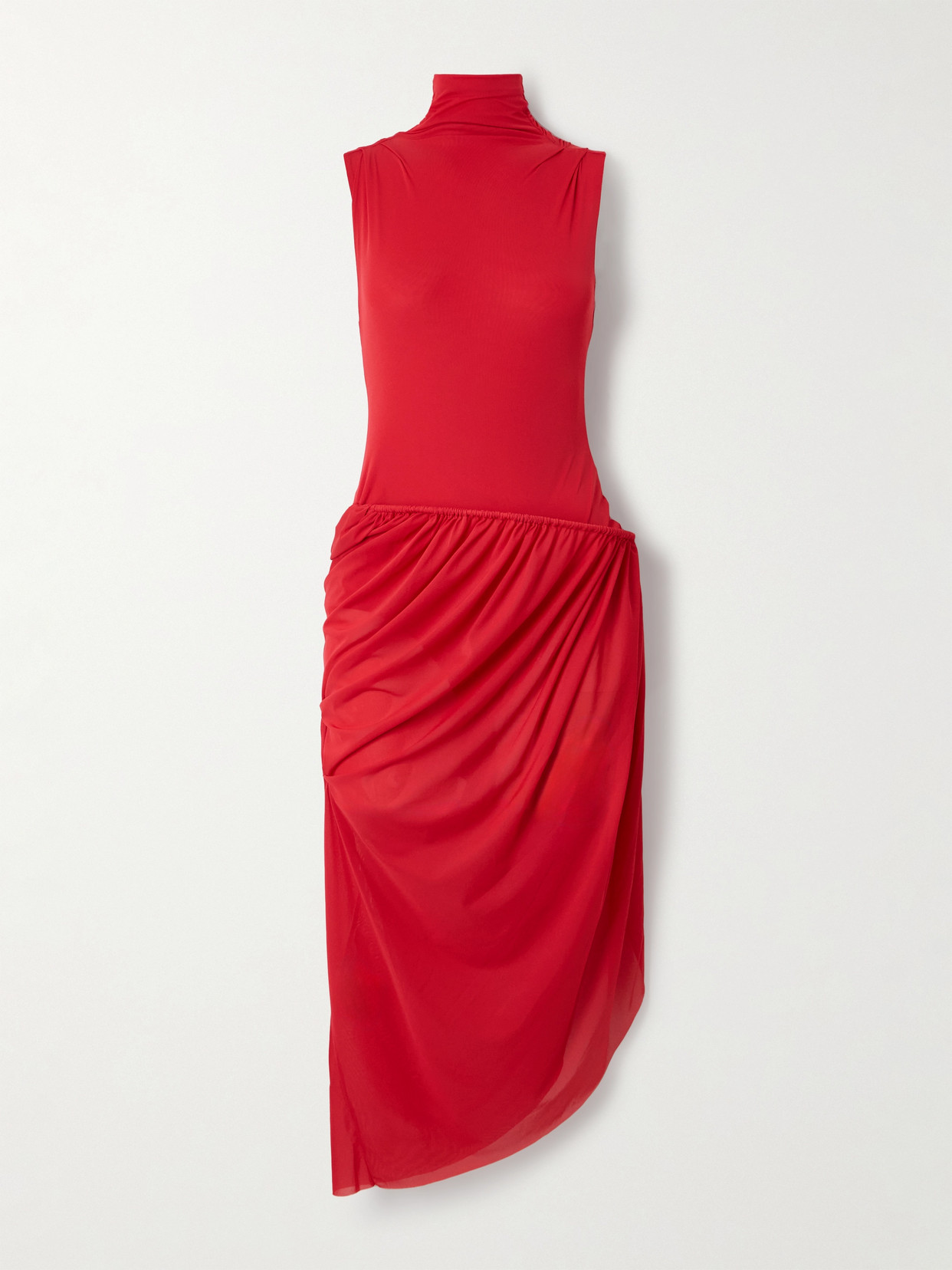 Shop Christopher Esber Cutout Draped Stretch-jersey Maxi Dress In Red