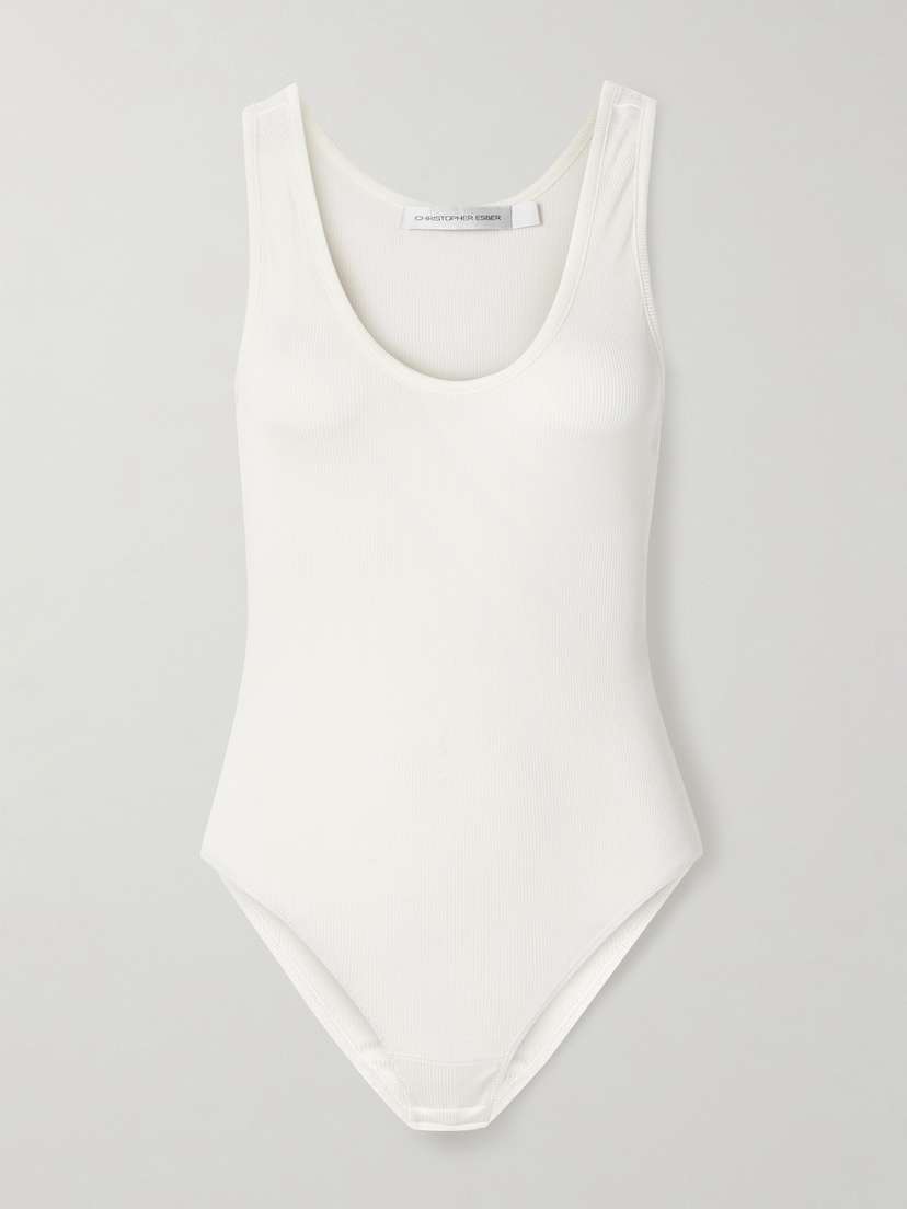 Christopher Esber Sonora Ribbed-knit Bodysuit - UK 14