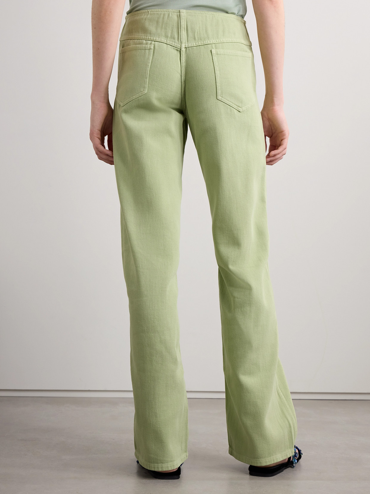 Shop Christopher Esber Mid-rise Straight-leg Jeans In Green