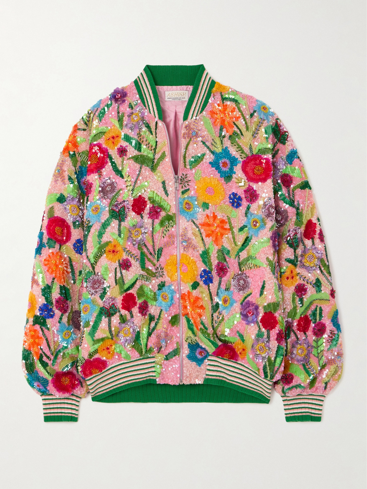 Ashish - Embellished Georgette Bomber Jacket - Multi