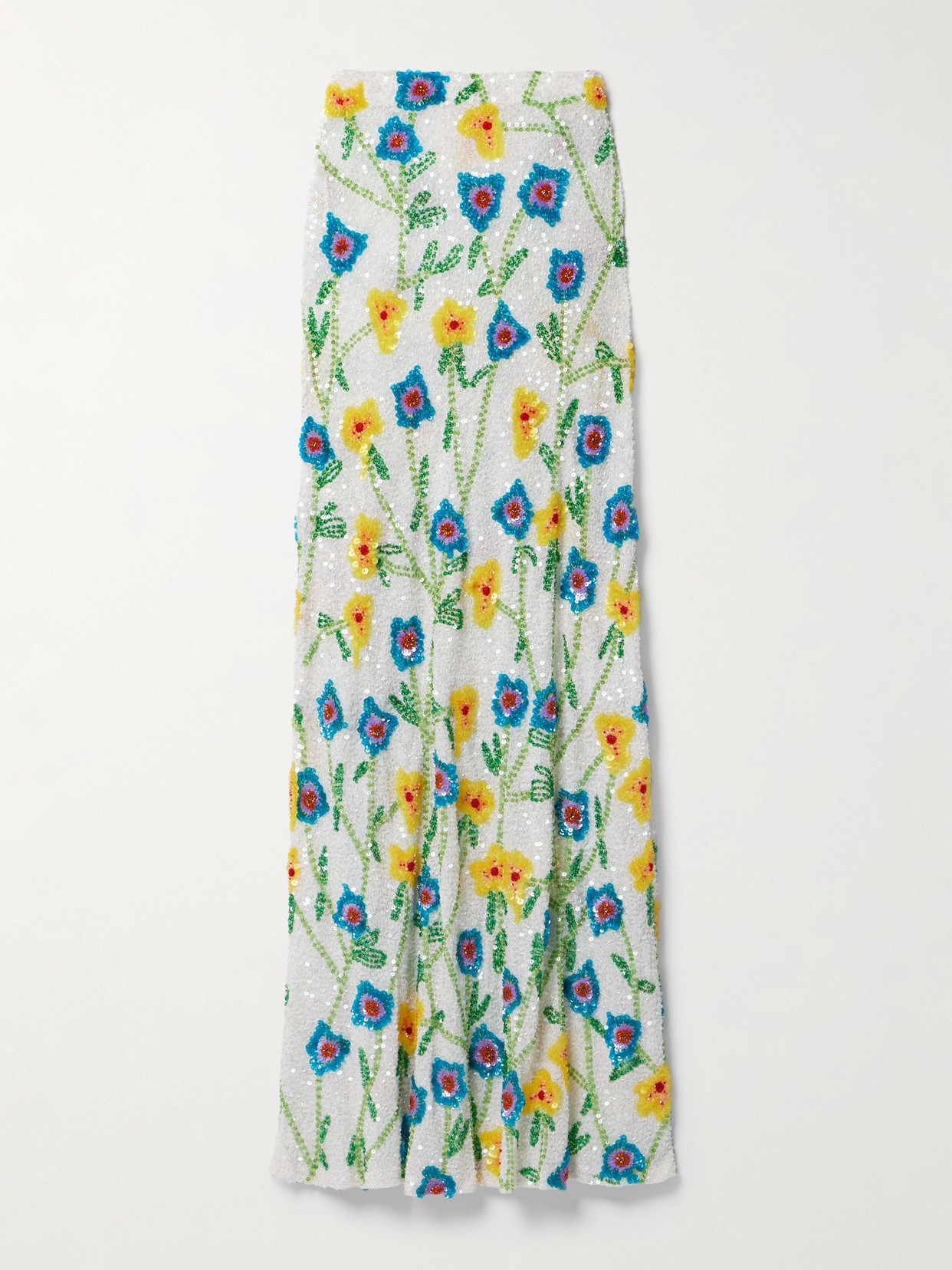 Ashish - Embellished Georgette Maxi Skirt - White