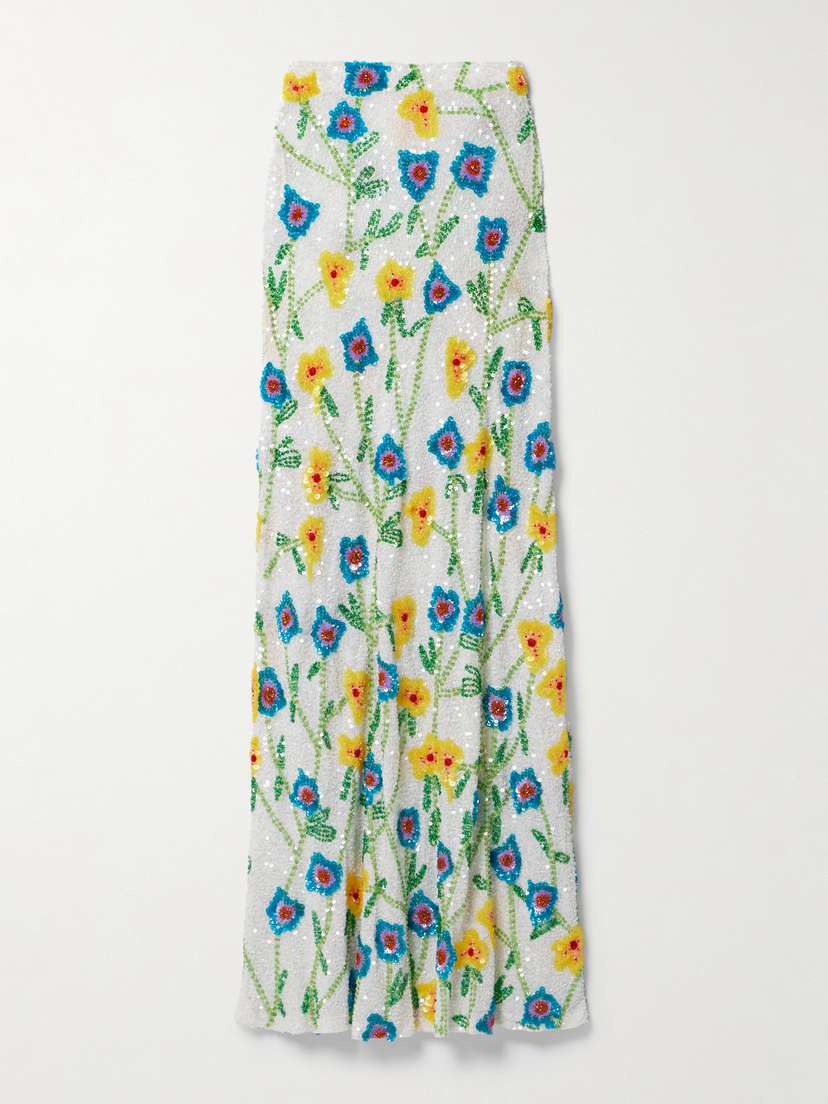 Ashish Embellished Georgette Maxi Skirt