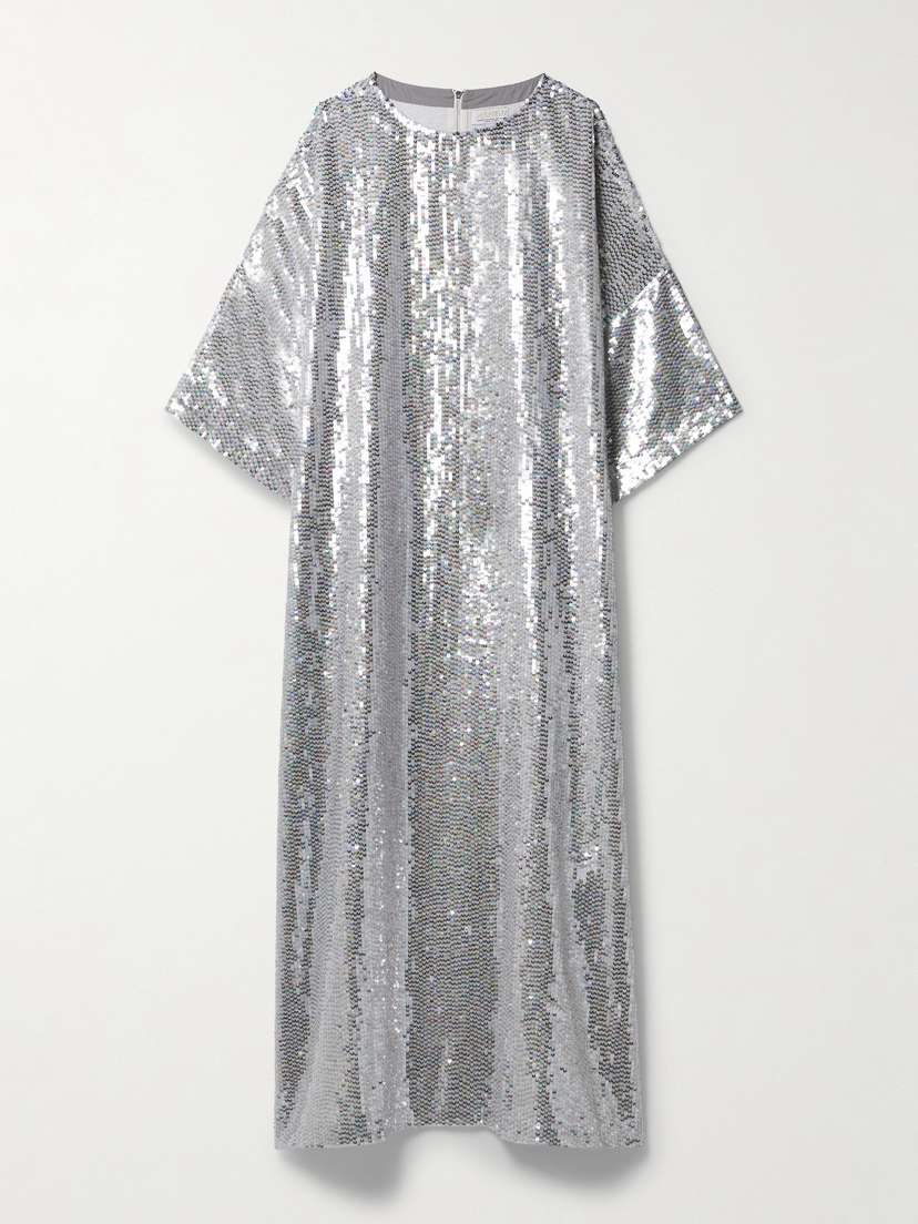 Ashish Oversized Sequined Georgette Maxi Dress