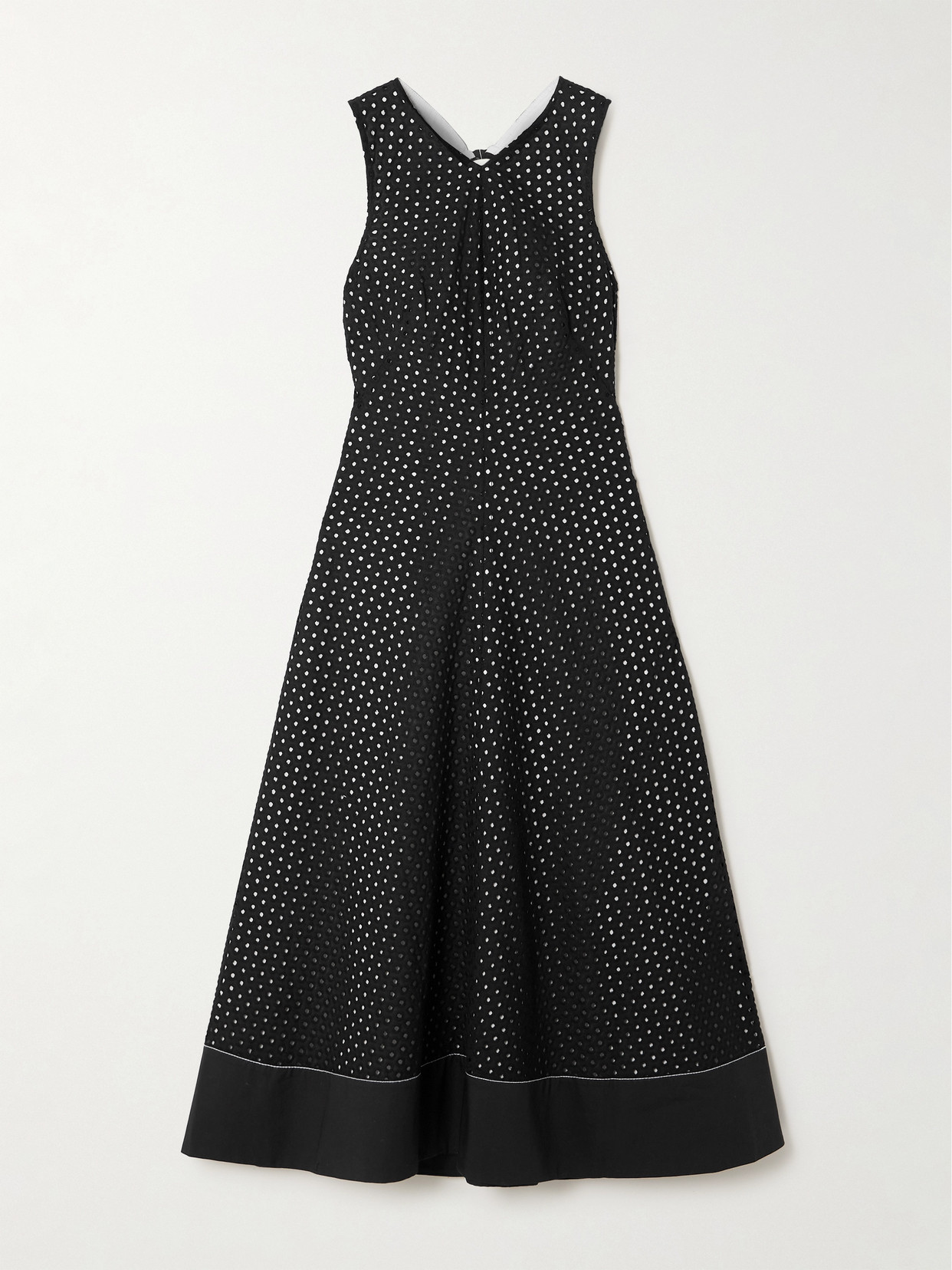 Proenza Schouler White Label Juno Broderie Anglaise A-line Midi Dress In Black