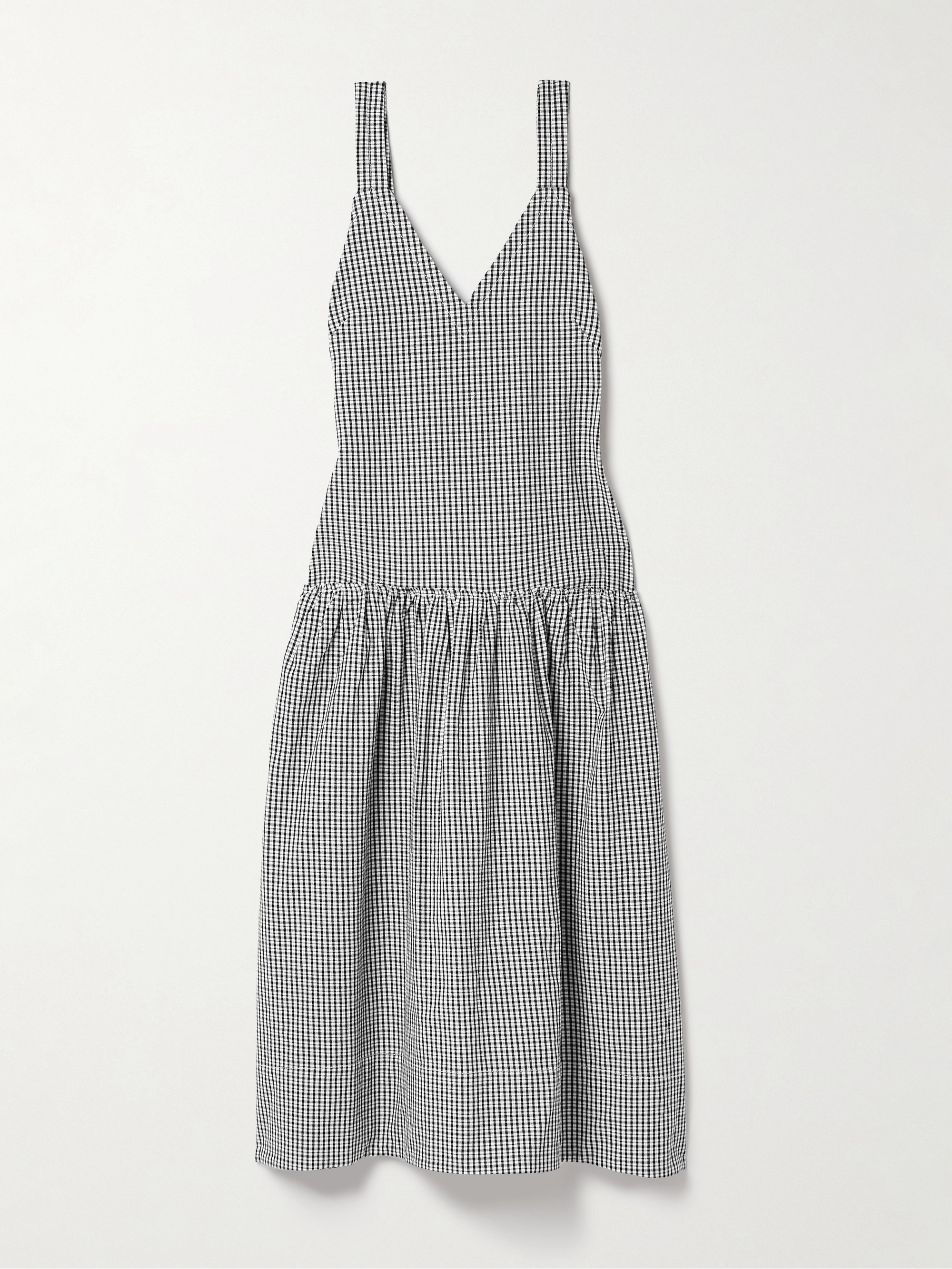 Proenza Schouler White Label Sasha ruffled gingham cotton and linen-blend midi dress
