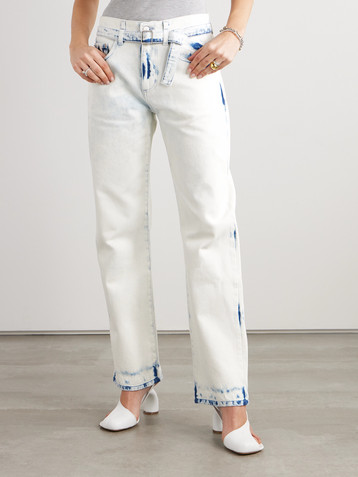 Proenza Schouler Ellsworth belted bleached low-rise straight-leg jeans