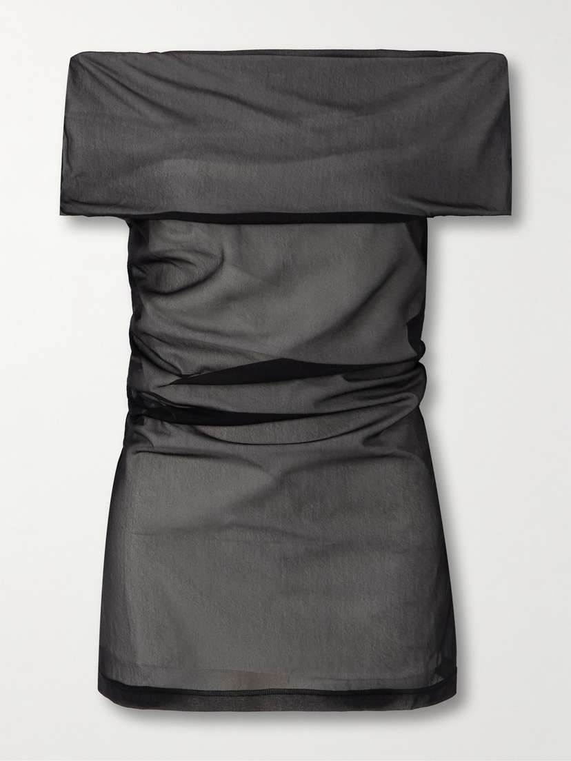 Proenza Schouler Allegra Off-the-shoulder Tulle Top