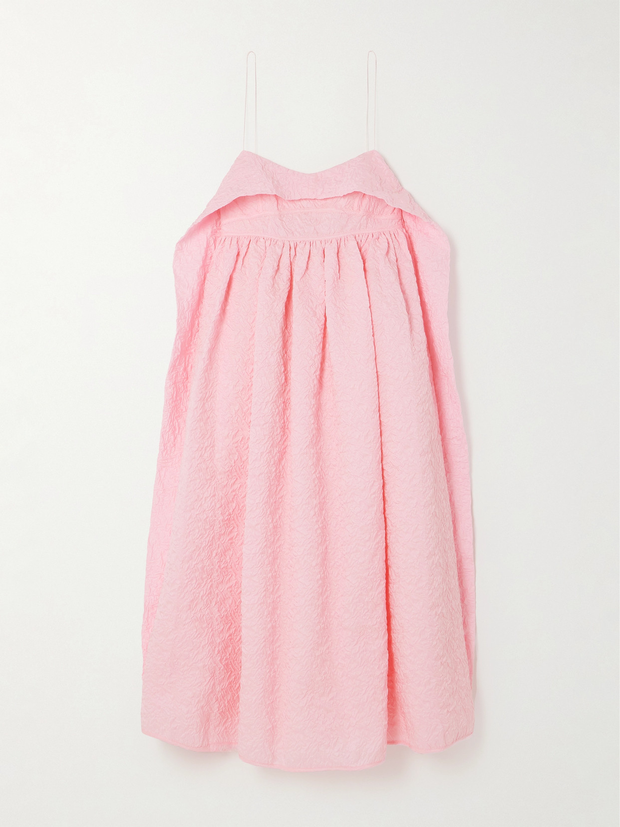 Cecilie Bahnsen - Susa Cutout Draped Pleated Matelassé Midi Dress - Pink