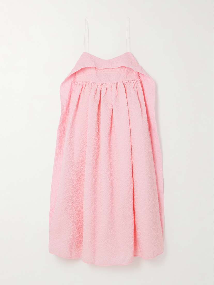 Cecilie Bahnsen Susa Cutout Draped Pleated Matelassé Midi Dress - UK 12