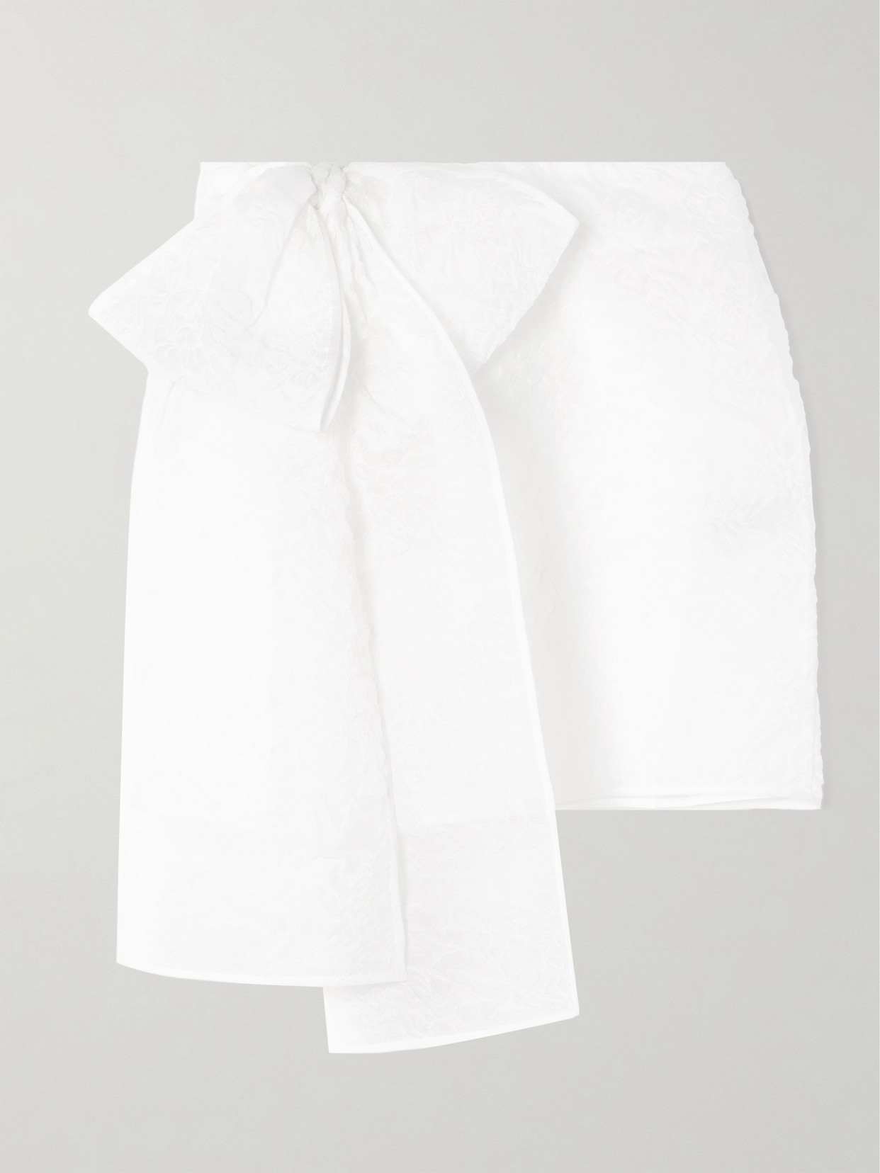 Cecilie Bahnsen Gigi Bow-detailed Matelassé Mini Skirt In White