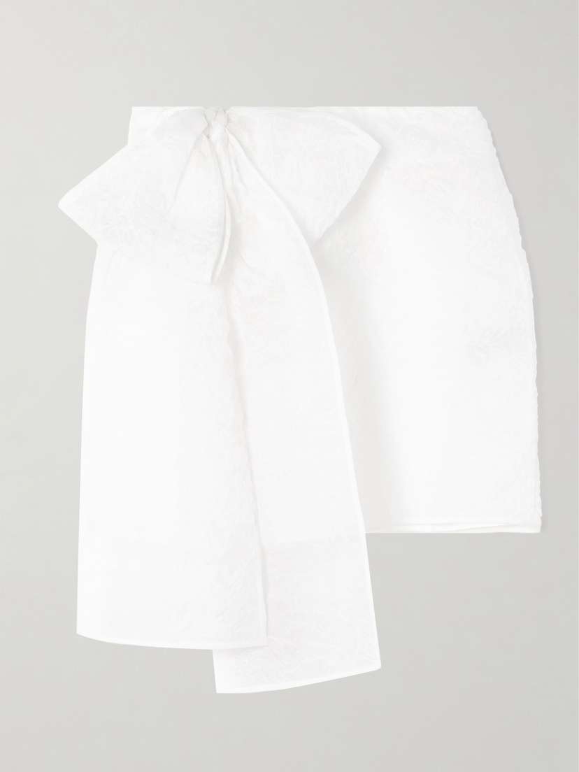 Cecilie Bahnsen Gigi Bow-detailed Matelassé Mini Skirt
