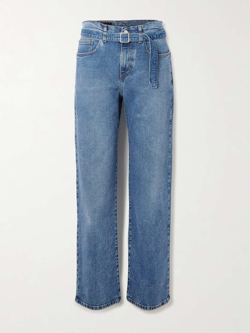 Proenza Schouler Ellsworth Belted High-rise Straight-leg Jeans
