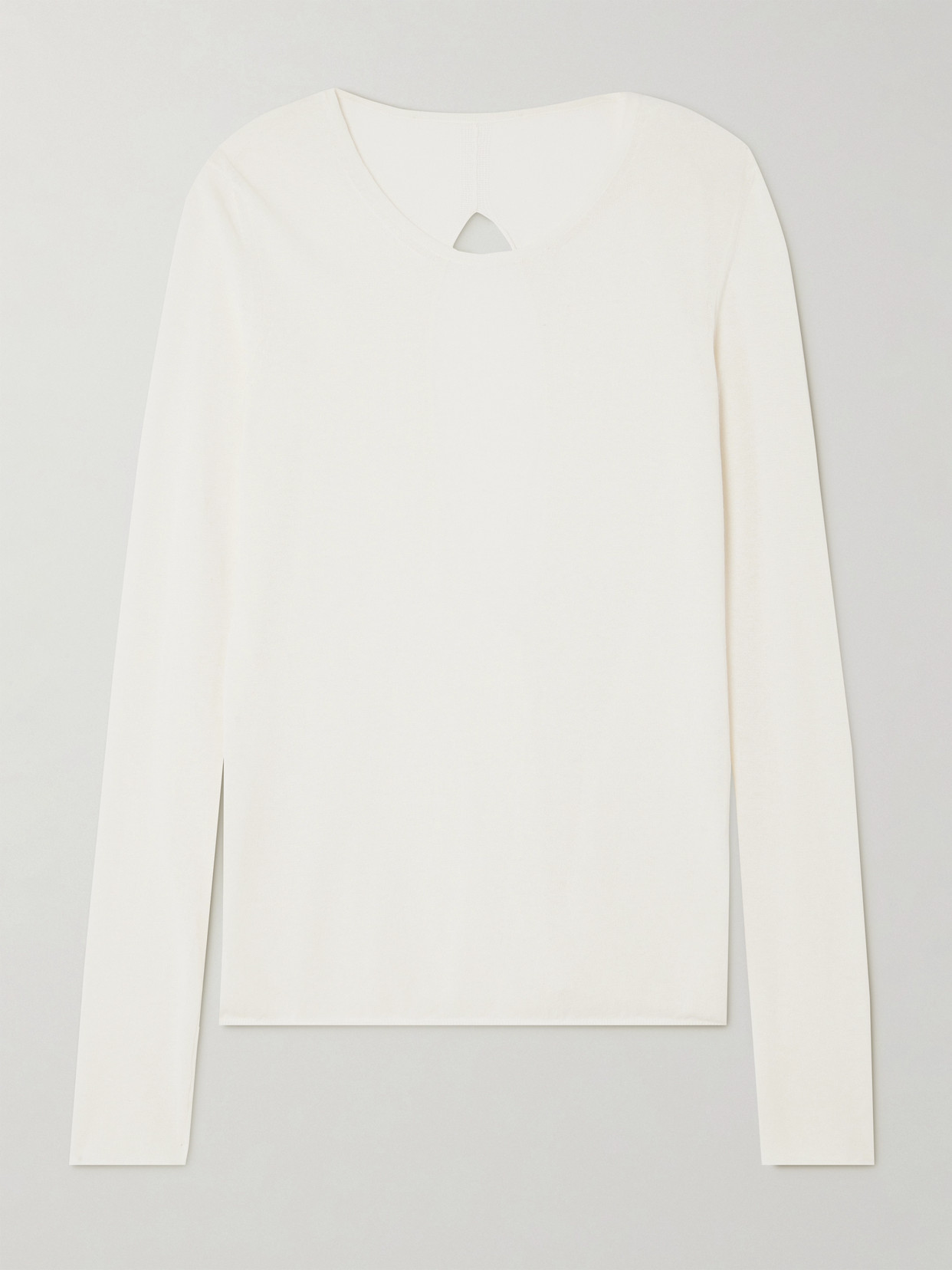 Proenza Schouler Tina Cutout Organic Cotton And Mulberry Silk-blend Sweater - White