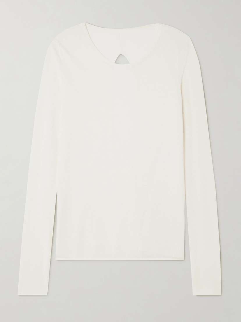 Proenza Schouler Tina Cutout Organic Cotton And Mulberry Silk-blend Sweater - x large