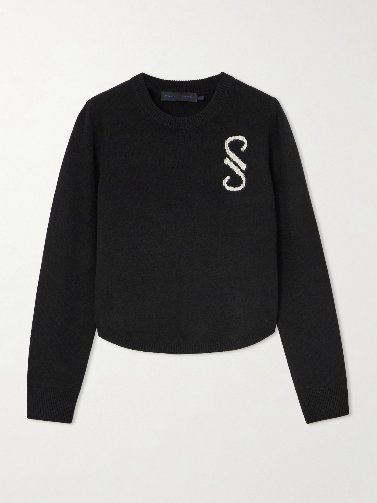 Proenza Schouler Intarsia Cashmere Jumper In Black