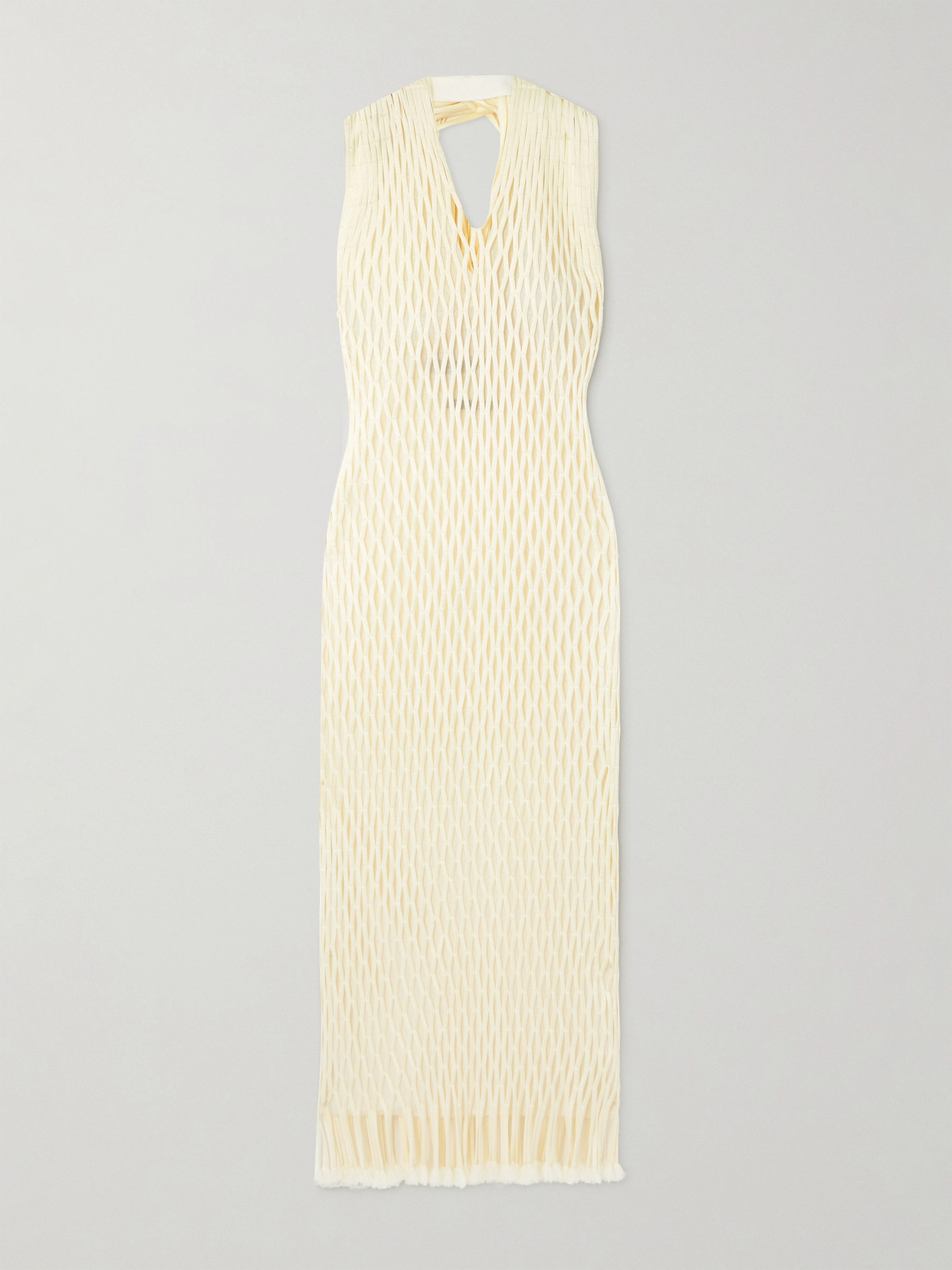 Proenza Schouler - Zora Fringed Mesh Halterneck Midi Dress - Ivory