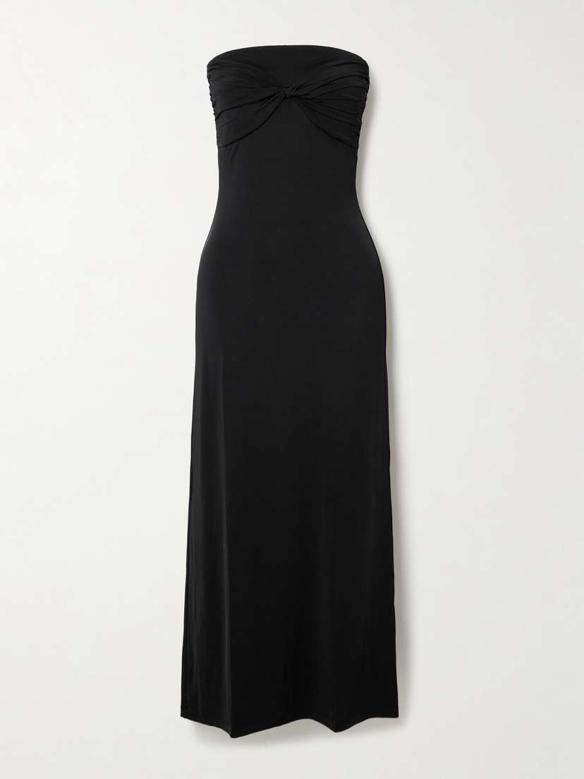 Tove Cate Strapless Twist-front Stretch-jersey Midi Dress