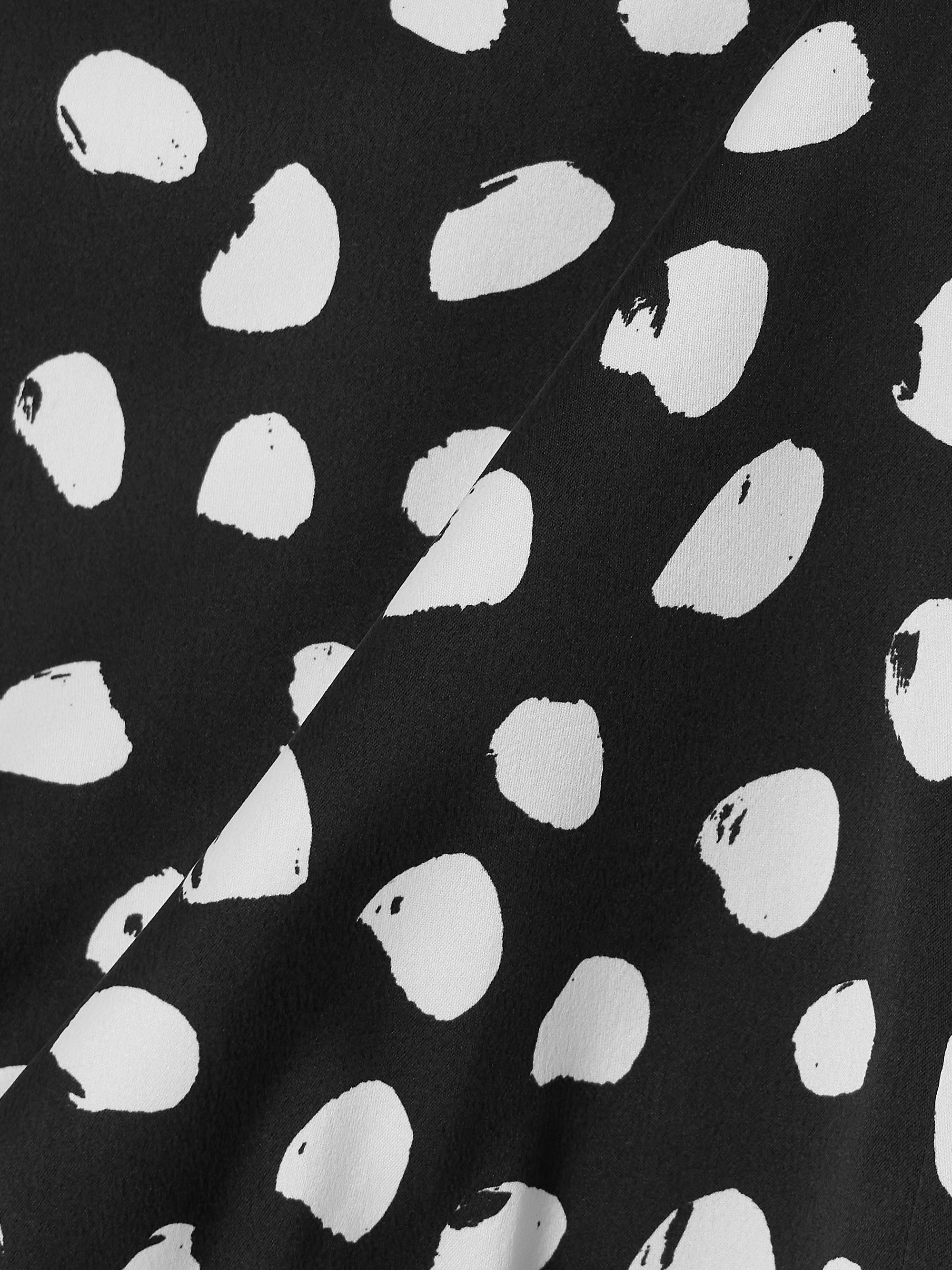 TOVE Cecily cropped tie-detailed polka-dot silk crepe de chine top thumbnail