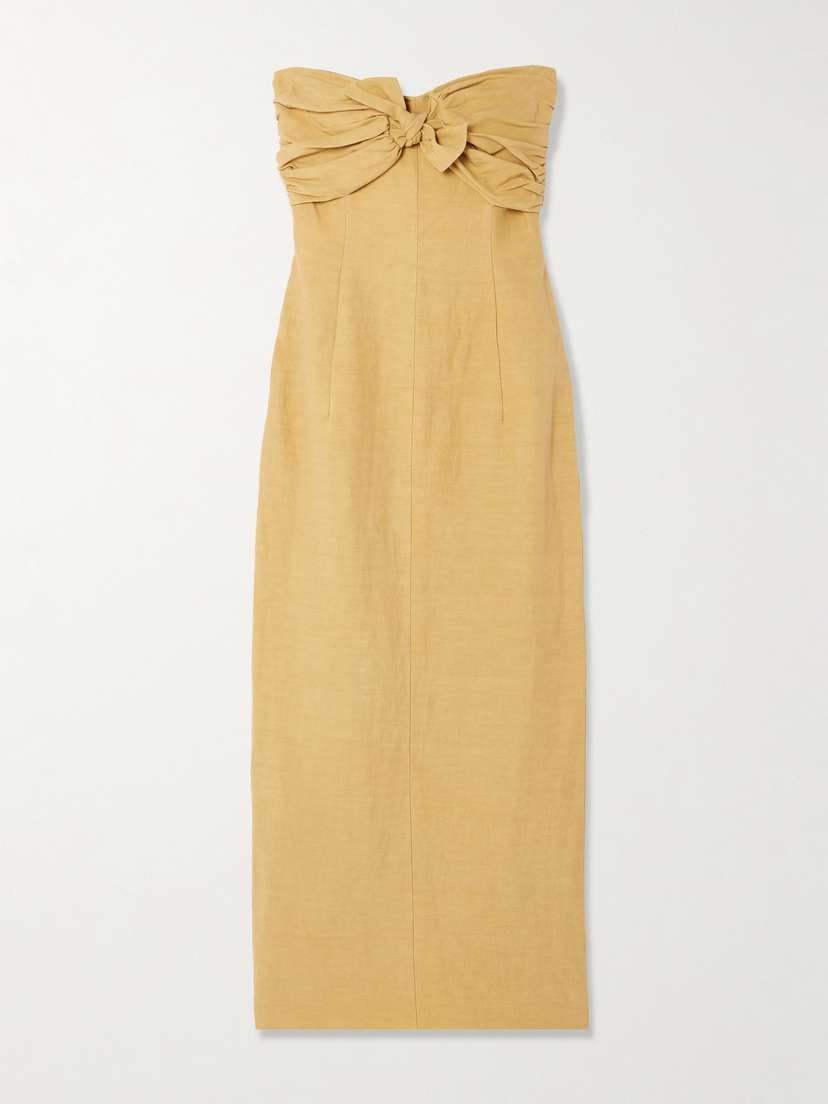 Tove Rahel Tie-front Cotton-blend Midi Dress