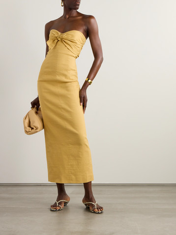 TOVE Rahel tie-front cotton-blend midi dress