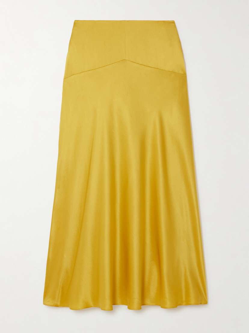 Tove Clover Silk-satin Midi Skirt
