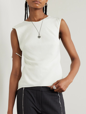 St. Agni Open-back LENZING™ Lyocell and ECOVERO™-blend twill top