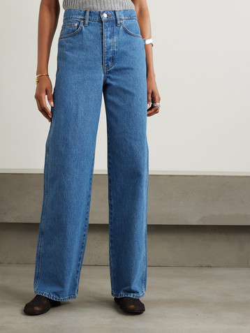 St. Agni High-rise wide-leg organic jeans