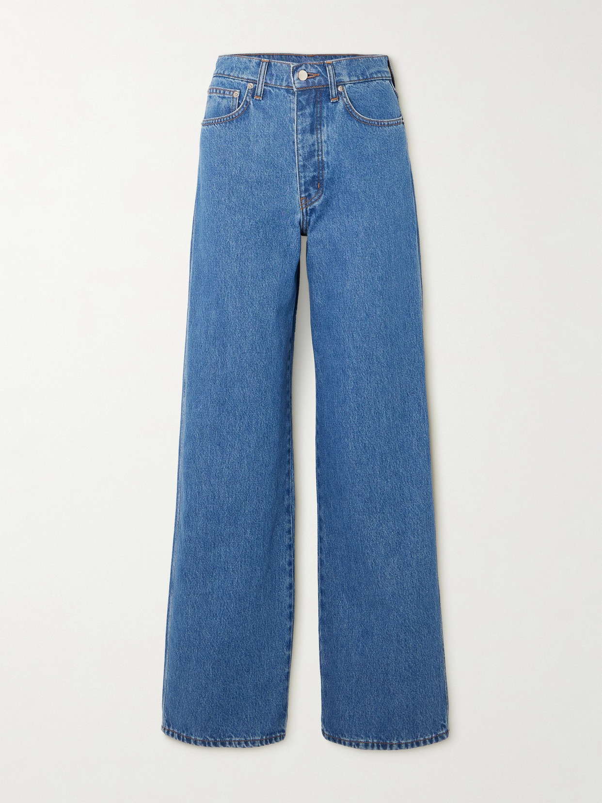 Shop St Agni + Net Sustain High-rise Wide-leg Organic Jeans In Blue