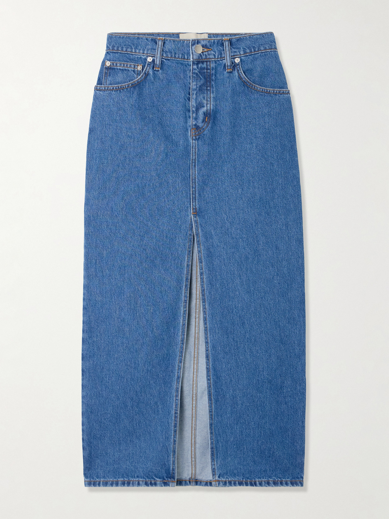 St Agni Organic Denim Maxi Skirt In Blue